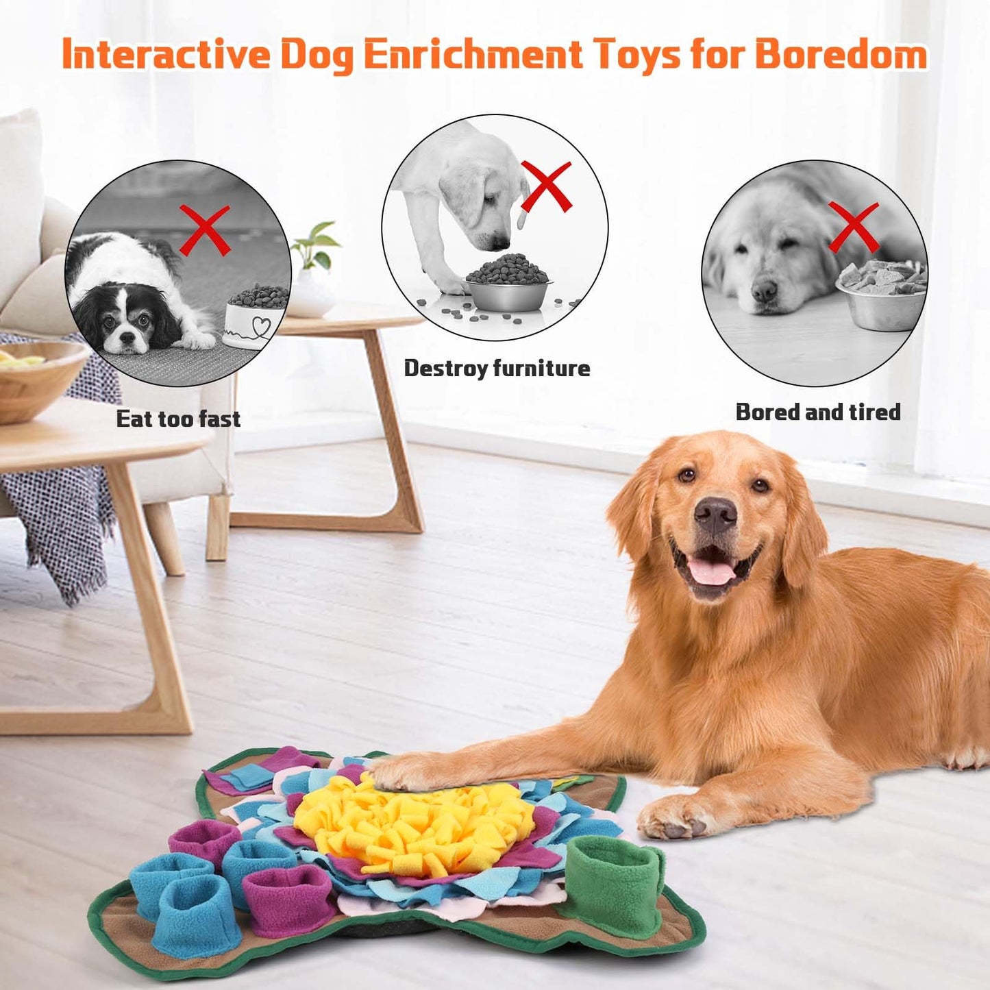 Yummy Sam Snuffle Mat for Small and Medium Dogs, 2 in 1 Portable Interactive Nose Smell Training Sniffing Pad with Puzzle Toys for Boredom Stimulating Slow Eating and Keep Busy (Grey)