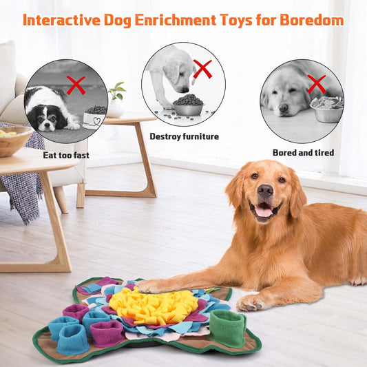 Yummy Sam Snuffle Mat for Small and Medium Dogs, 2 in 1 Portable Interactive Nose Smell Training Sniffing Pad with Puzzle Toys for Boredom Stimulating Slow Eating and Keep Busy (Grey)