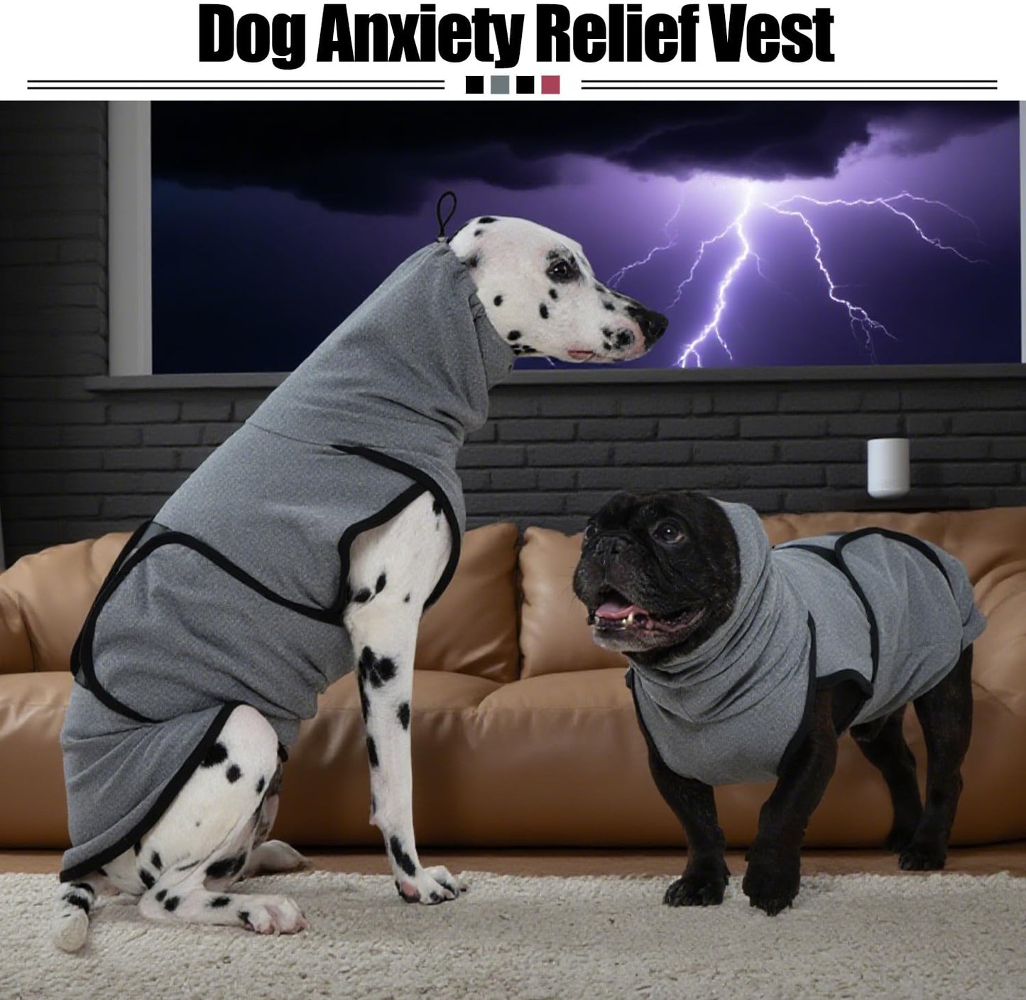 DENTRUN Dog Calming Vest Anxiety Relief Shirts with Ear Wraps, Soft Dog Hoodie Noise Cancelling Ear Muffs for Firwork, Comfort Winter Warm Sweater Turtleneck Cold Weather Cozy Coat for Small Dog