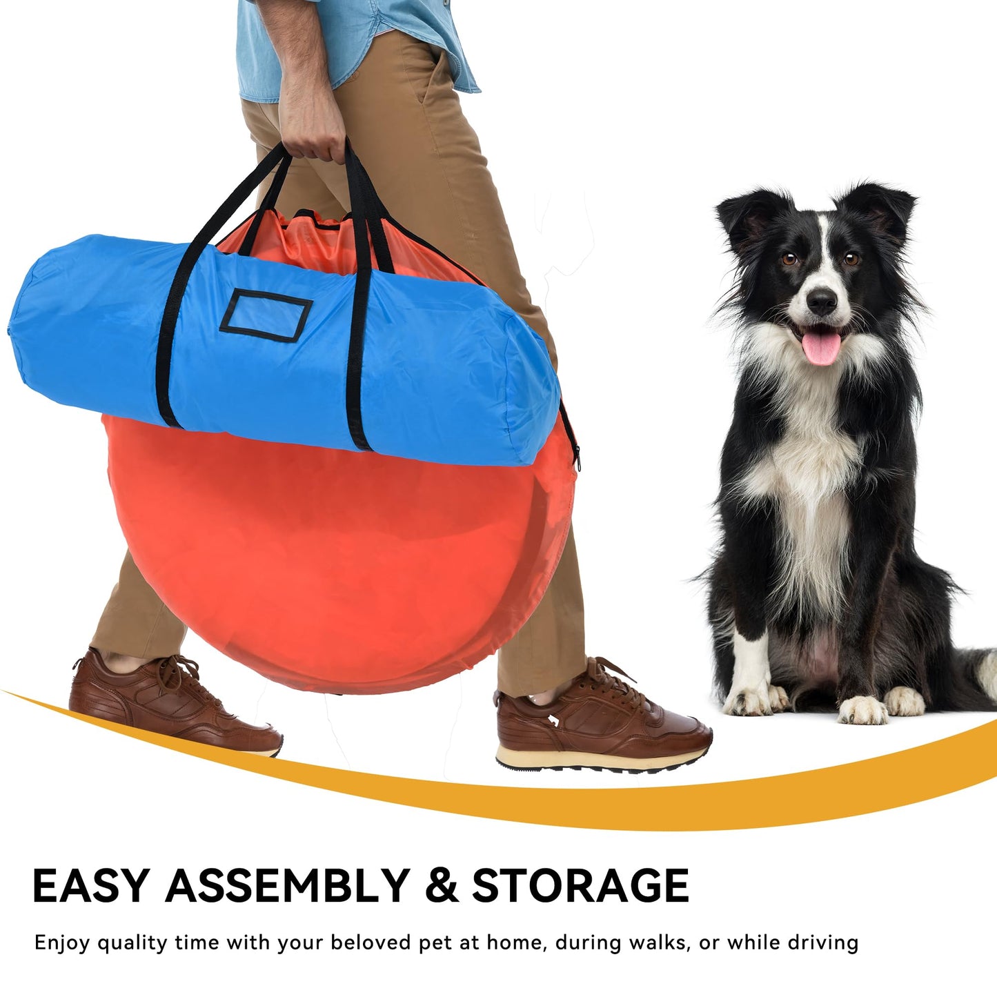 YITAHOME Dog Agility Equipments: Includes Flirt Pole, 3 Flying Discs, 2 Agility Tunnel, 3 Jumps, 6 Weave Poles, Pause Box, Agility Course Set for Backyard, Indoor, Outdoor