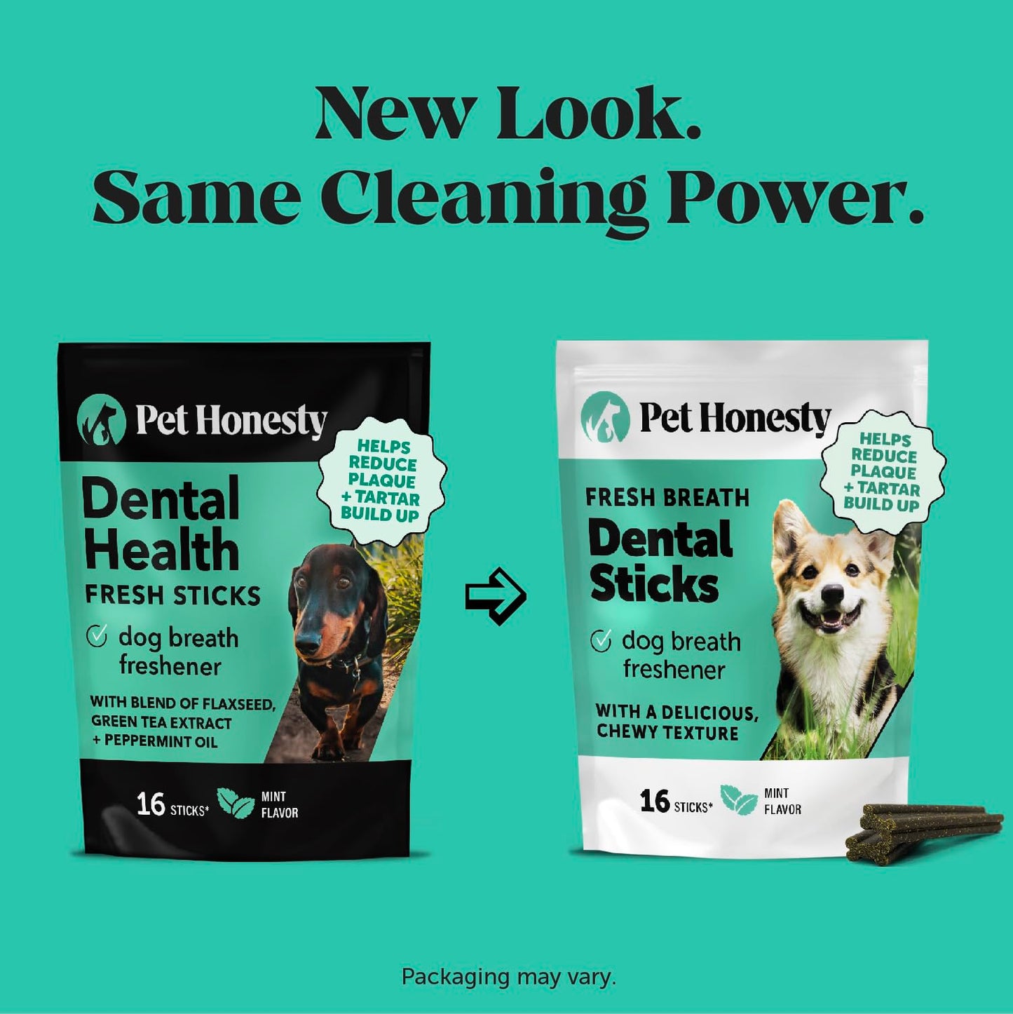 Pet Honesty Dental Health Fresh Sticks - Oral Hygiene Dental Treat for Dogs - Dental Dog Chews - Freshen Dog Breath, Reduce Plaque + Tartar - 16 Sticks