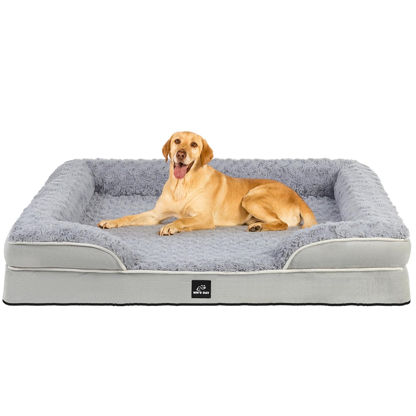 Orthopedic Dog Bed for Large Medium Sized, Washable Memory Foam Large Dog Bed, Durable Medium Pet Sofa with Removable Cover, Washable Waterproof Pet Couch Beds(Grey, XL)