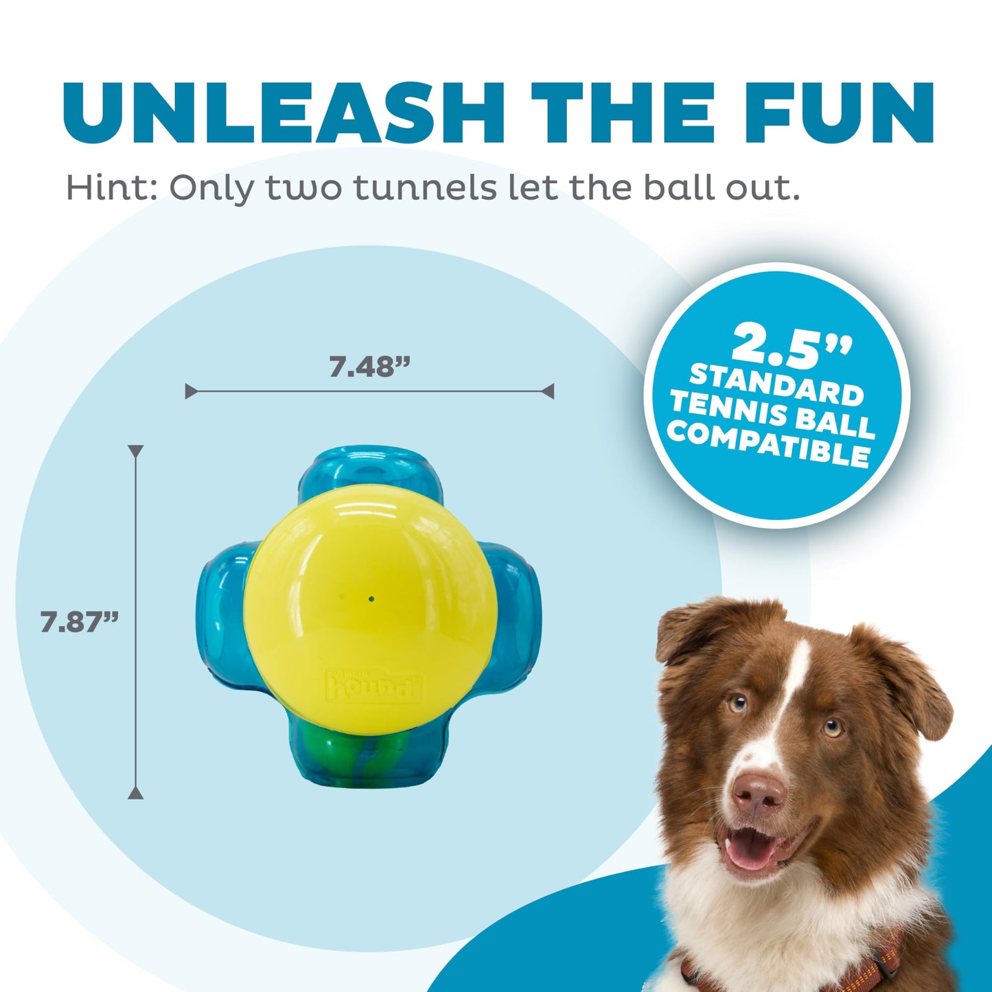 Outward Hound Tennis Maze Craze Interactive Squeaky Dog Toy, Blue