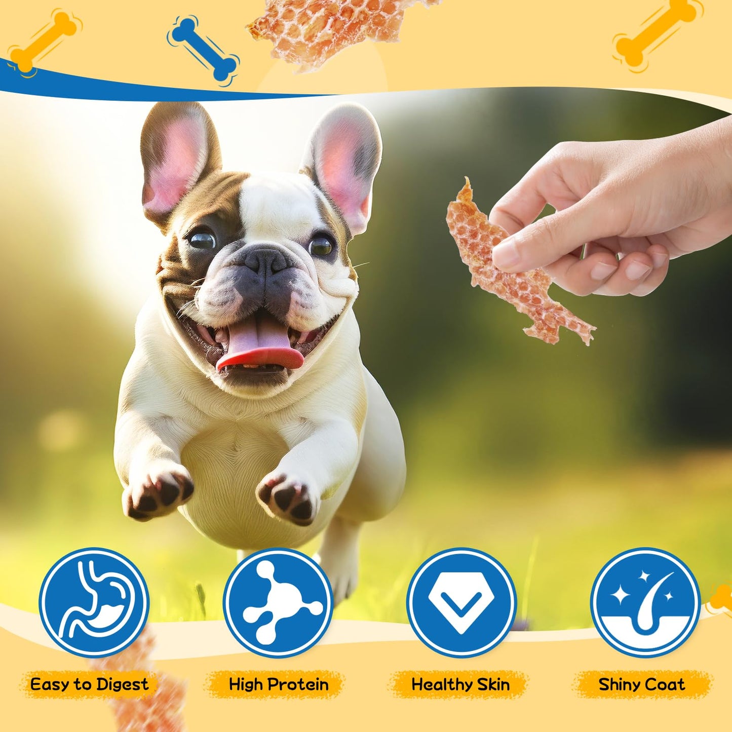 gazeupon Chicken Jerky Dog Treat,Training Treats for Dogs w/Glucosamine Chondroitin, High Protein, Made with Real Chicken