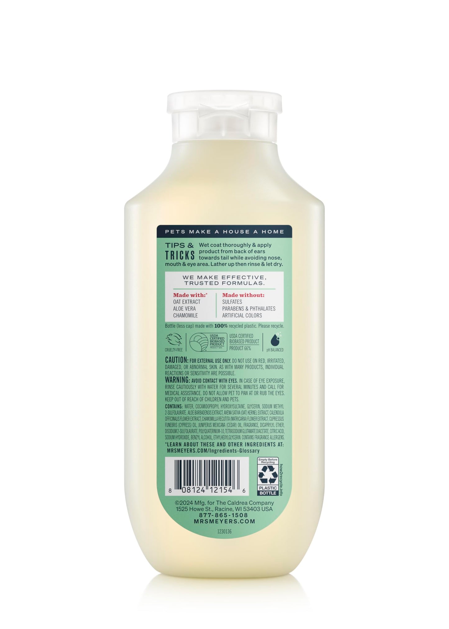 MRS. MEYER'S Clean Day 3 in 1 Dog Shampoo, Sweet Chamomile Scent, 14oz