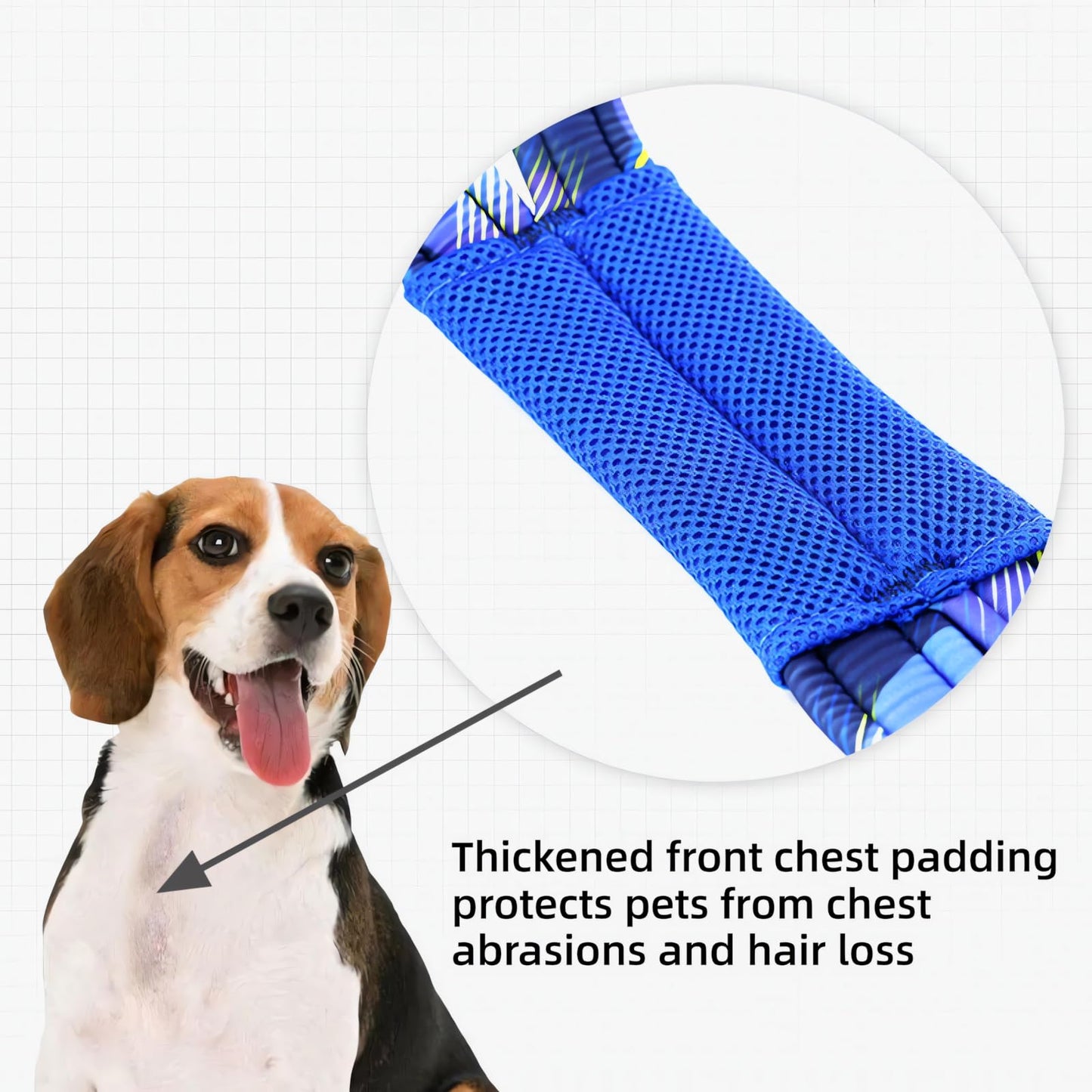 Sled Dog Chest and Back Harness, Suitable for Medium and Large Dogs, Husky Alaskan Snowboard Leash Traction Rope, Dog Weight Pulling Safety Belt (Blue, XL)