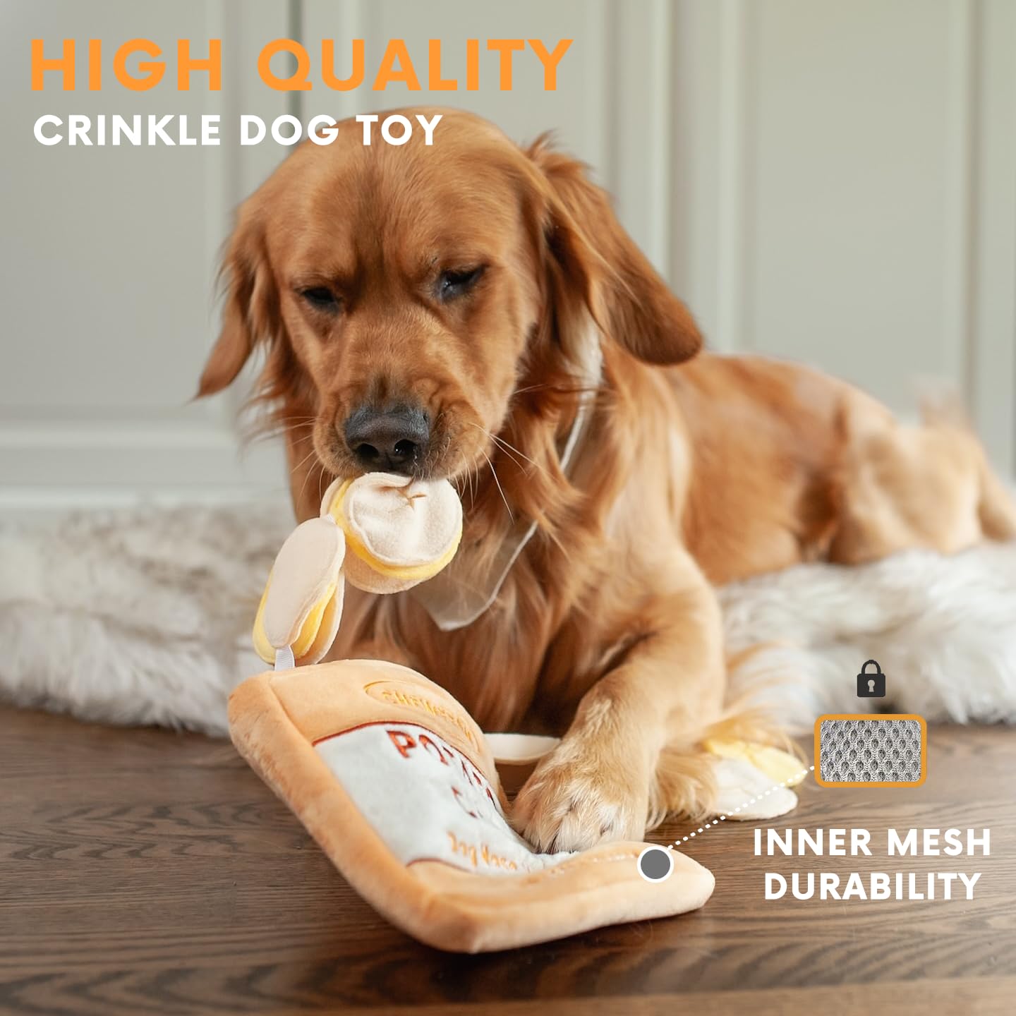 CHEWFFON Dog Enrichment Puzzle Toys, Interactive Snuffle Crinkle Treat Toy for Boredom and Mental Stimulating, Nose Work Potato Chips Dog Toy for Small, Medium and Large Dogs