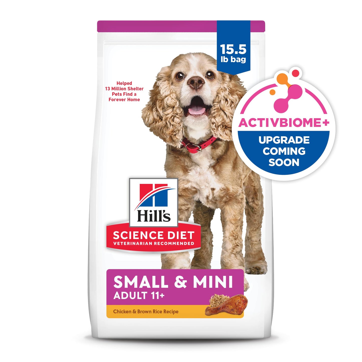 Hill's Science Diet Small & Mini, Senior Adult 11+, Small & Mini Breeds Senior Premium Nutrition, Dry Dog Food, Chicken, Brown Rice & Barley, 15.5 lb Bag