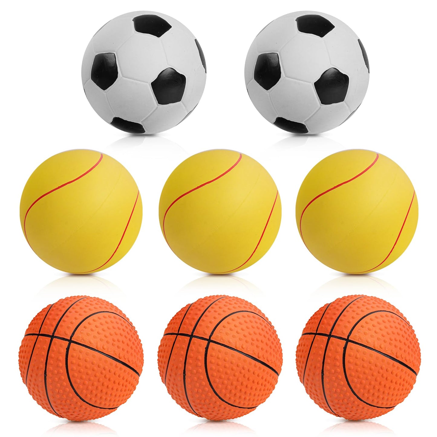 SCHITEC Squeaky Dog Toy Balls, [8 Pack] Latex Rubber Squeak Toys, 3'' Interactive Fetch Pet Ball for Medium Breed Dogs