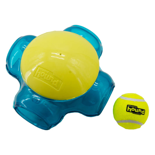 Outward Hound Tennis Maze Craze Interactive Squeaky Dog Toy, Blue