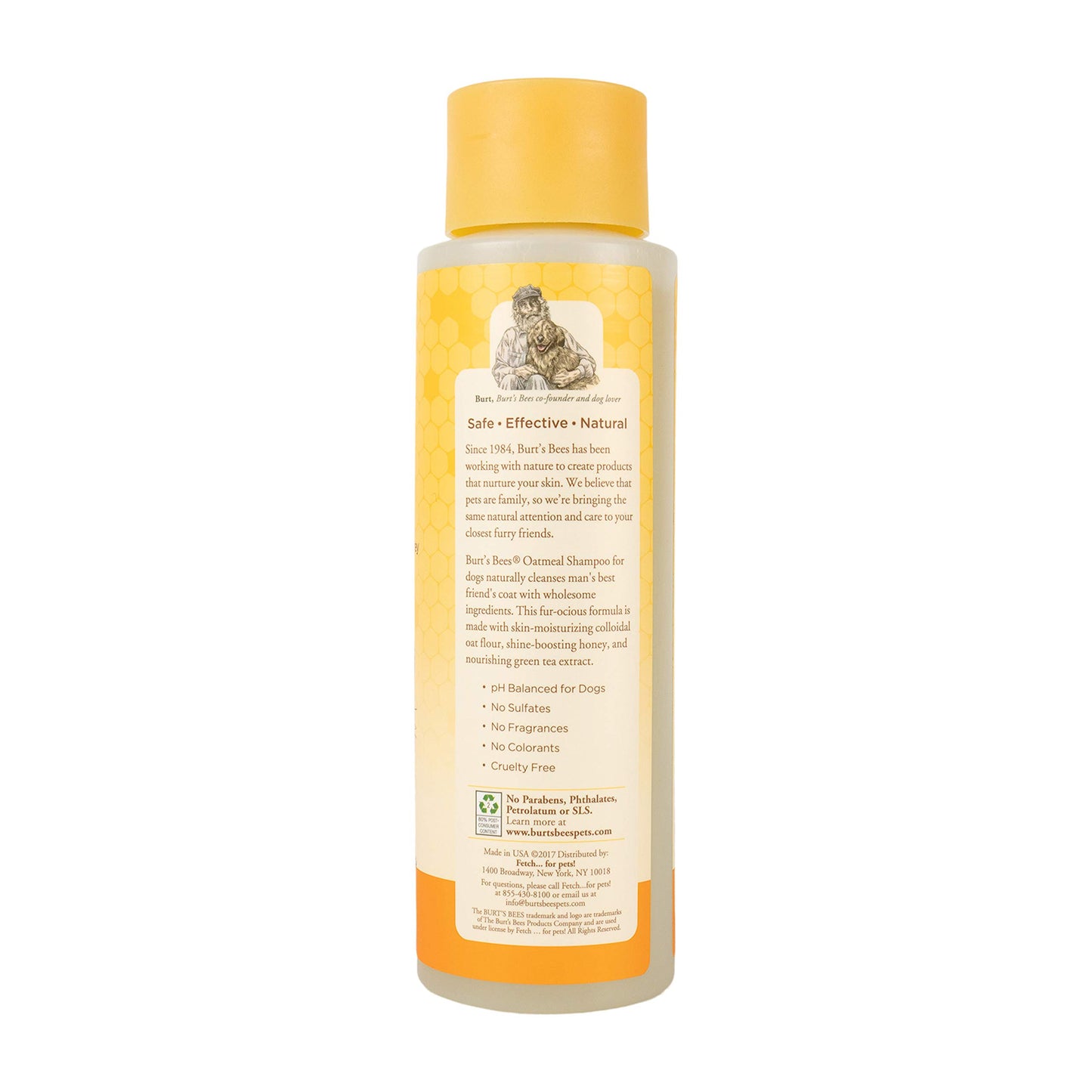 Burt's Bees for Dogs Natural Oatmeal Dog Shampoo | With Colloidal Oat Flour & Honey | Cruelty Free, Sulfate & Paraben Free, pH Balanced for Dogs - Made in USA, 16 Oz - Pack of 6