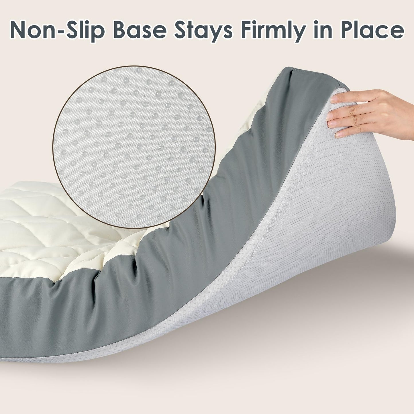 35.5" x 23.5" x 4.7" Large Orthopedic Dog Beds, Water-Resistant Faux Leather Memory Foam Dog Bed, Egg Crate Foam Support & Non-Slip Bottom Pet Beds for Medium Dogs and Large Dogs, Easy to Clean