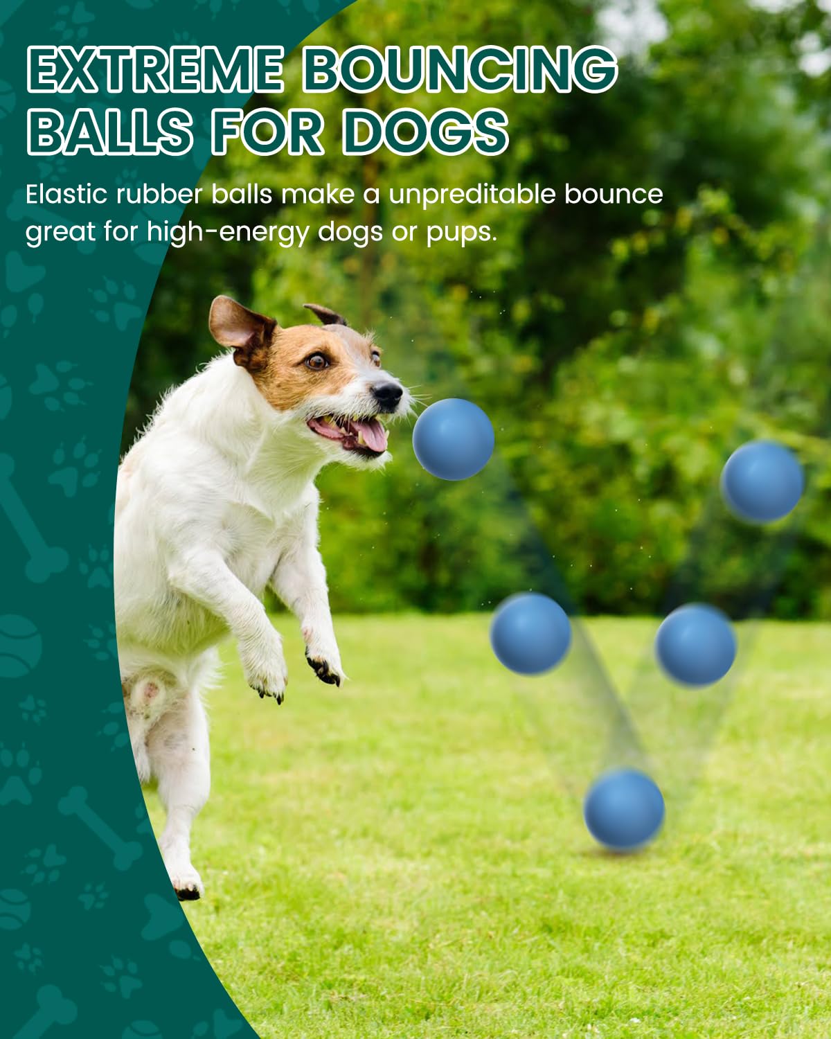 SCHITEC Dog Balls Indestructible, [2 Pack] Solid Rubber Bouncy Fetch Ball for Aggressive Chewers, Durable Chew Toy for Medium Large Dogs