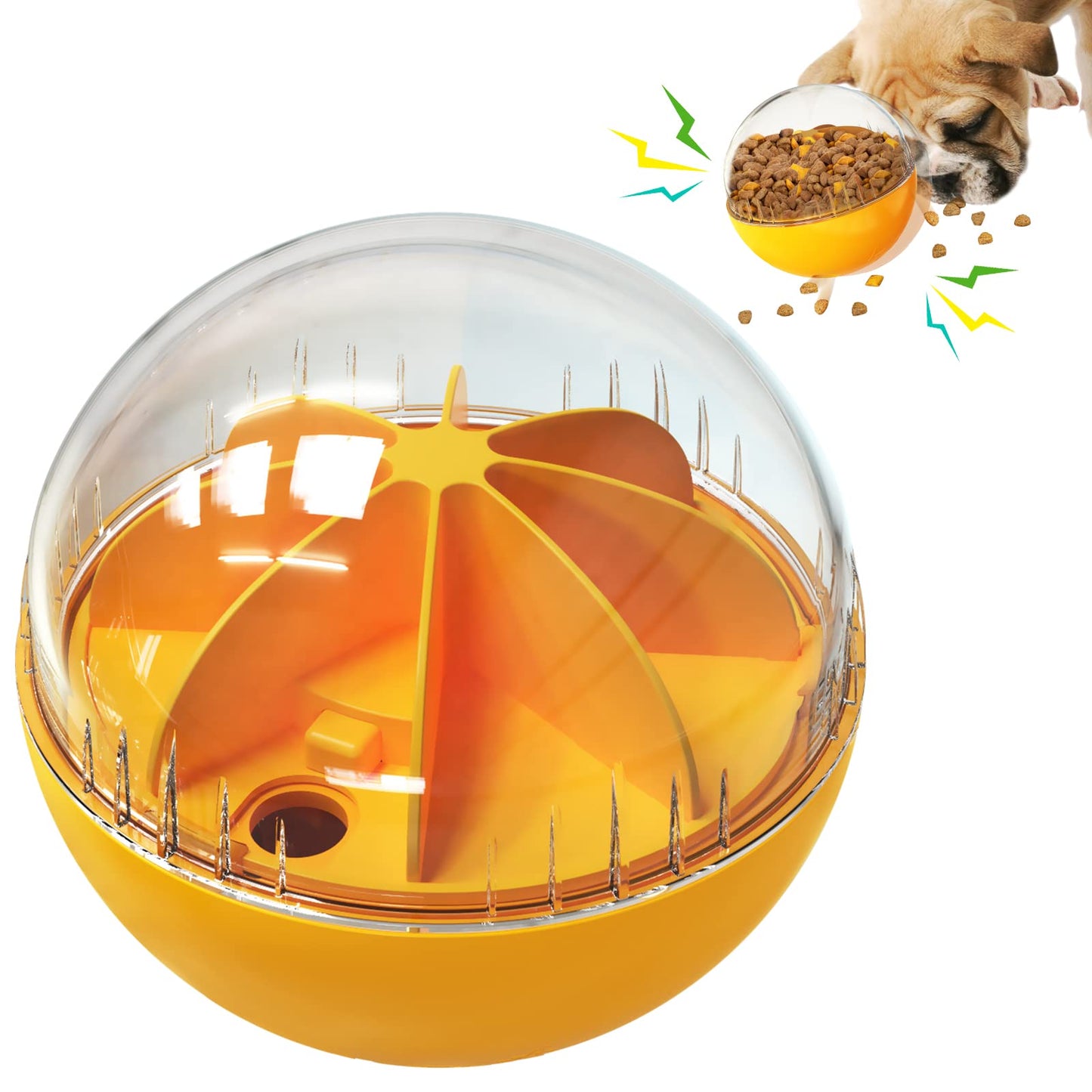Monotre Dog Treat Ball, Interactive Squeaky Mental Stimulation Toys, Slow Feeder Puzzle Toys for Medium/Large Dog Breeds