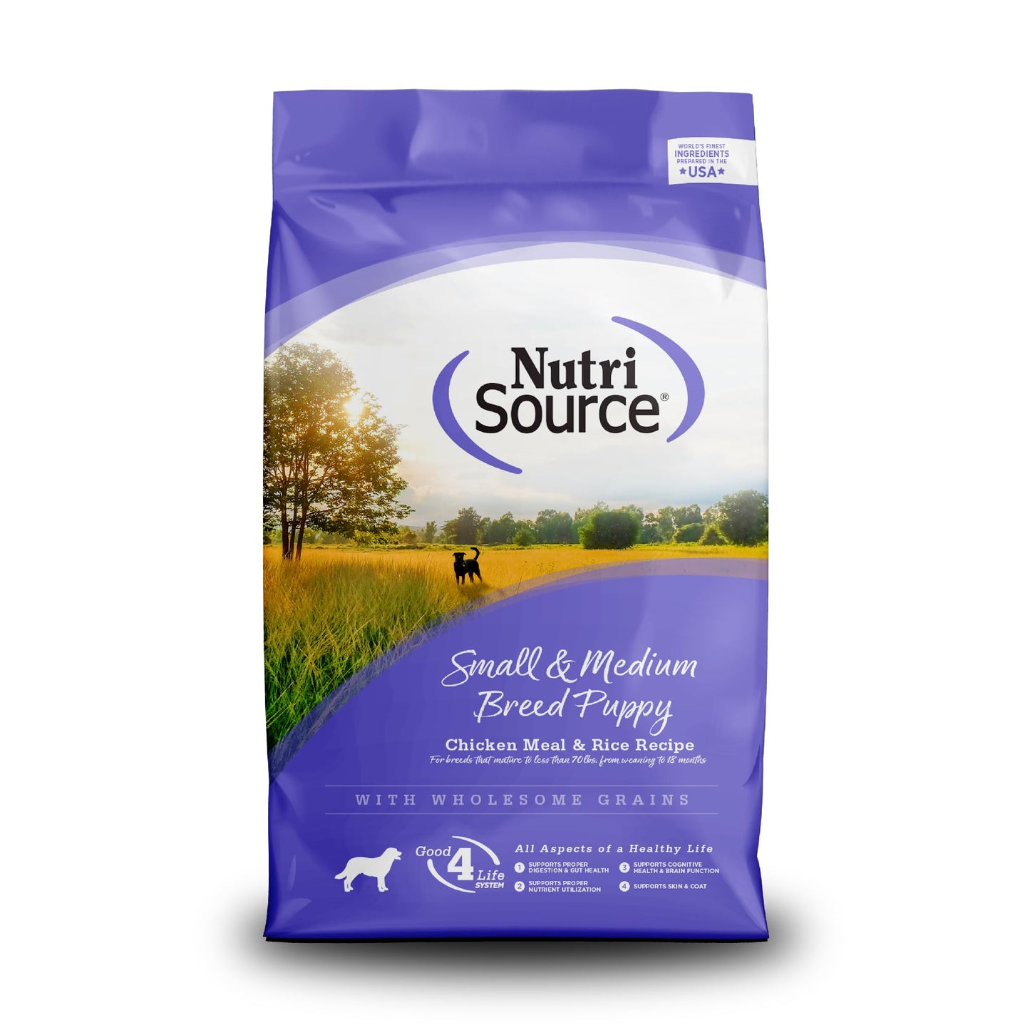 NutriSource Puppy Food for Small and Medium Breeds, Chicken Meal and Rice, 4LB