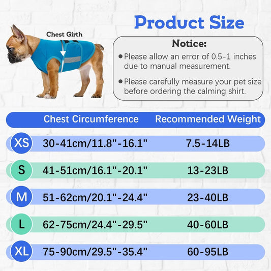 MIGOHI Breathable Dog Anxiety Calming Vest,Dog Firework Anxiety Relief Vest,Dogs Stress and Anxiety Relief Coat,Anxiety Vest for Large Dogs,Blue,XL