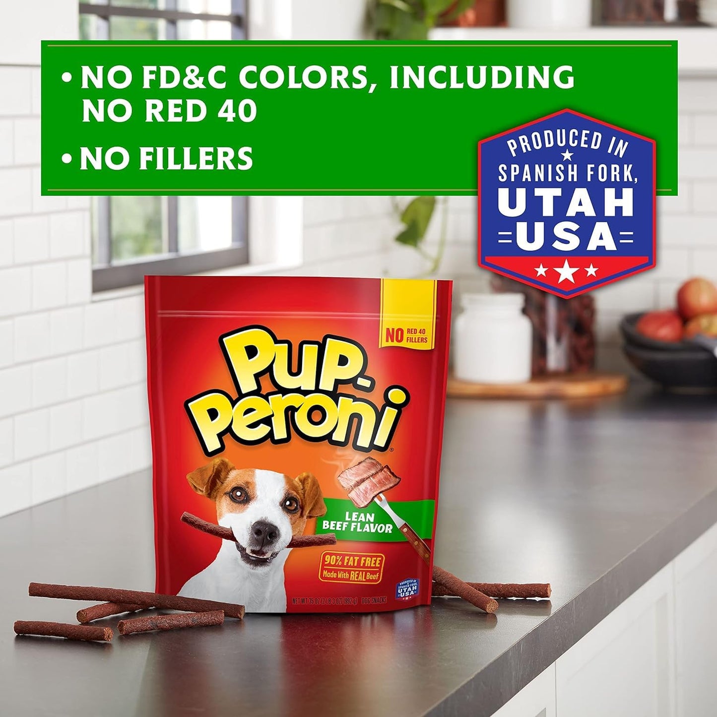 Pup-Peroni Dog Treats, Lean Beef Flavor, 22.5 Ounce, Made with Real Beef, 90% Fat Free (Pack of 2)