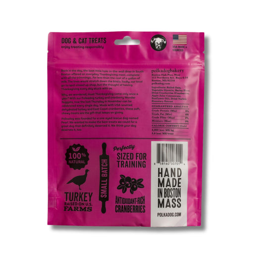 Polkadog Turkey & Cranberry Wonder Nuggets Dog Treats – All-Natural Pet Training Treats for Dogs – Healthy, Handmade Puppy Snacks – Bite-Sized, Soft, Chewy Treats for Pets – 10 oz