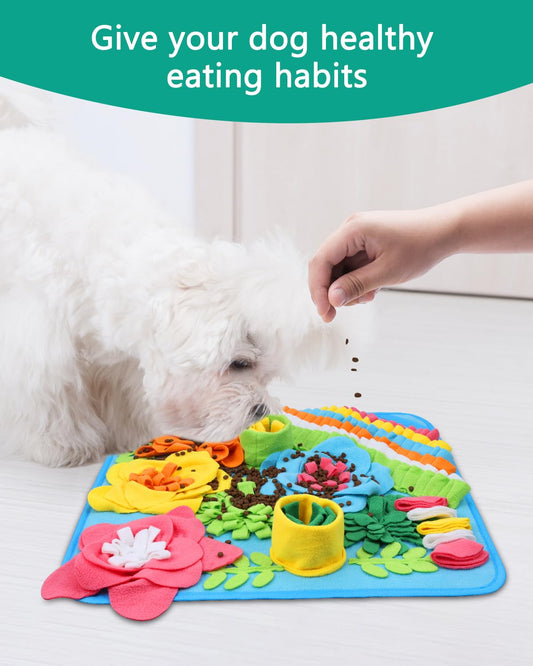 ORIA Snuffle Mat for Dogs, Interactive Slow Feeder & Foraging Mat, Enrichment Puzzle Toys for Boredom, Keep Busy, Treats Feeding Game for Small Medium Dogs, 15.4x15.4 inch
