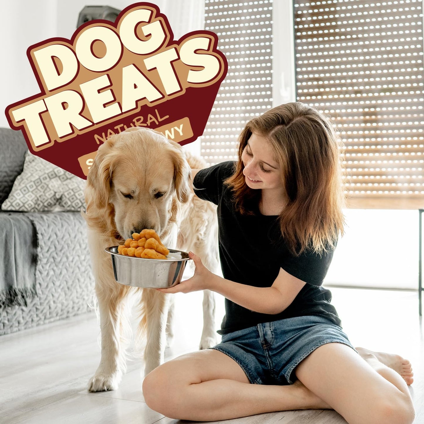 KUADELRO Dog Treats, Chicken Wrapped Calcium Bones Rawhide Free Dog Chews Long Lasting Chicken Training Treats Teeth Cleanning Chewy Snacks for Medium and Large Breed 10.54oz/19-20pcs