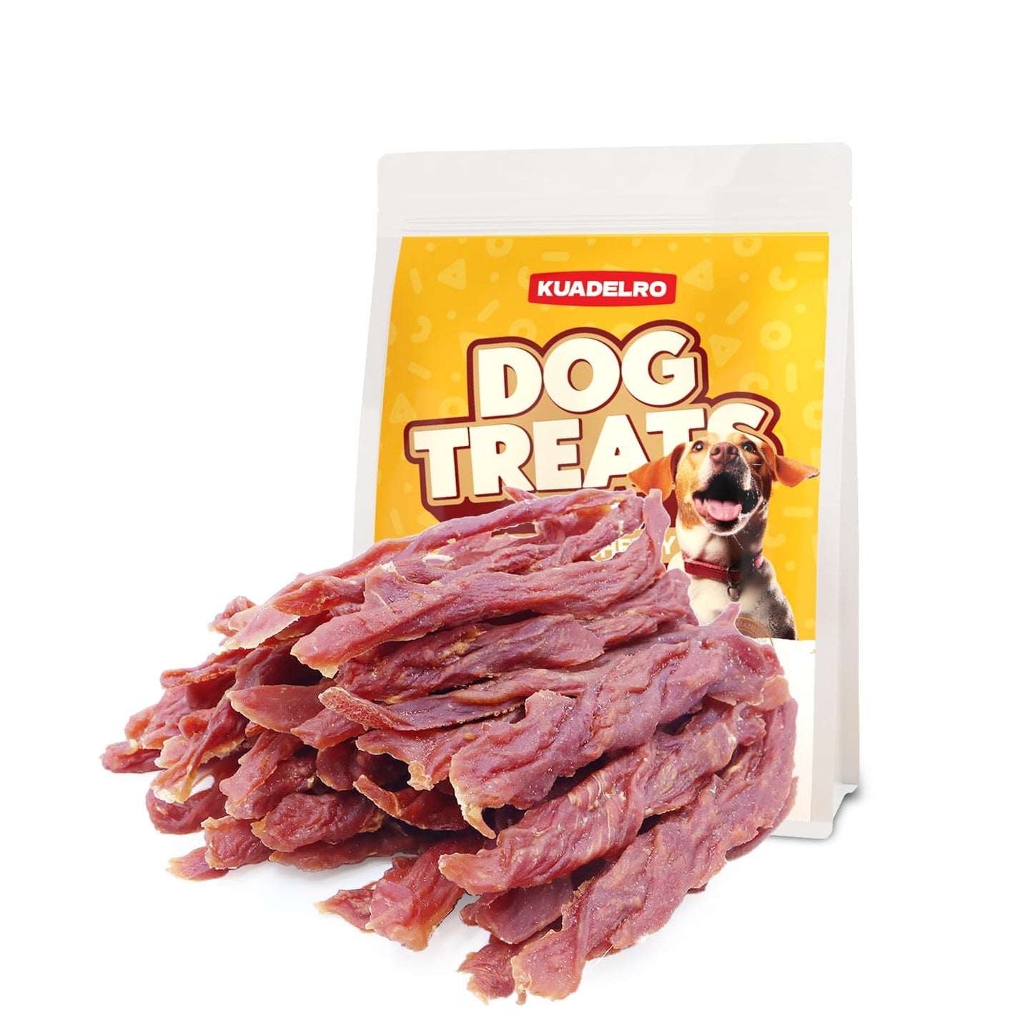 KUADELRO Duck Jerky Dog Treats, Real Duck Strips Dog Training Treats Soft Rawhide-Free Chews Healthy Snacks for Small Medium Large Breed 10.58oz