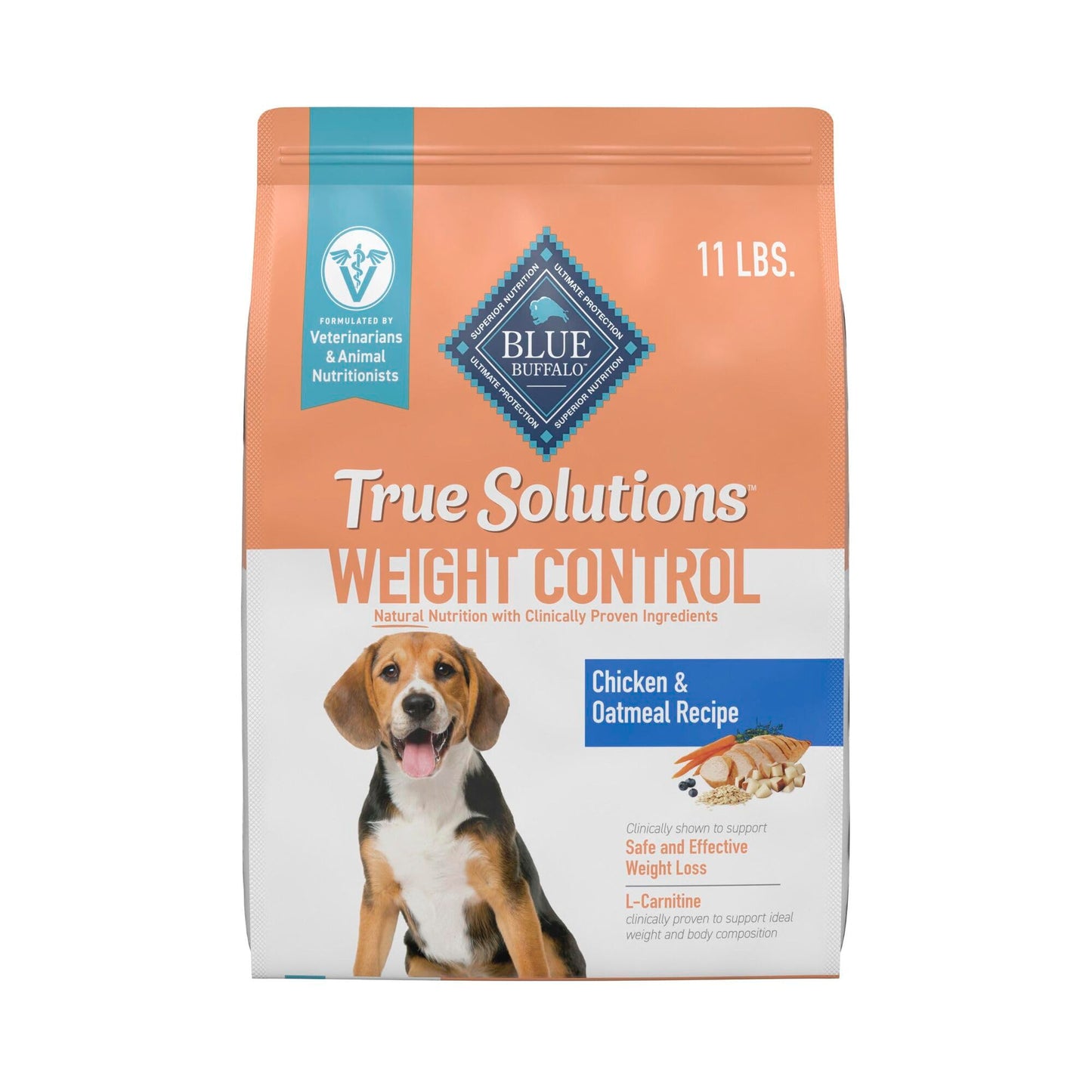 Blue Buffalo True Solutions Weight Control Natural Dry Dog Food for Adult Dogs, Chicken, 11-lb. Bag
