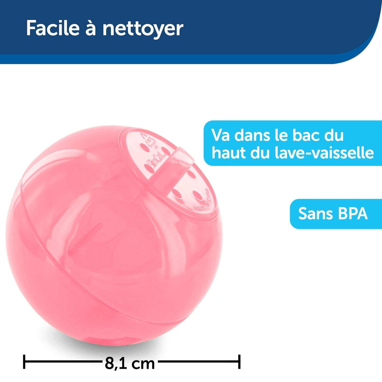 PetSafe SlimCat Interactive Feeder - Combines Play with Mealtime - Adjustable Portions - BPA-Free Plastic - Slow Feeder for Digestion - Lightweight, Dishwasher-Safe Toy - Pink