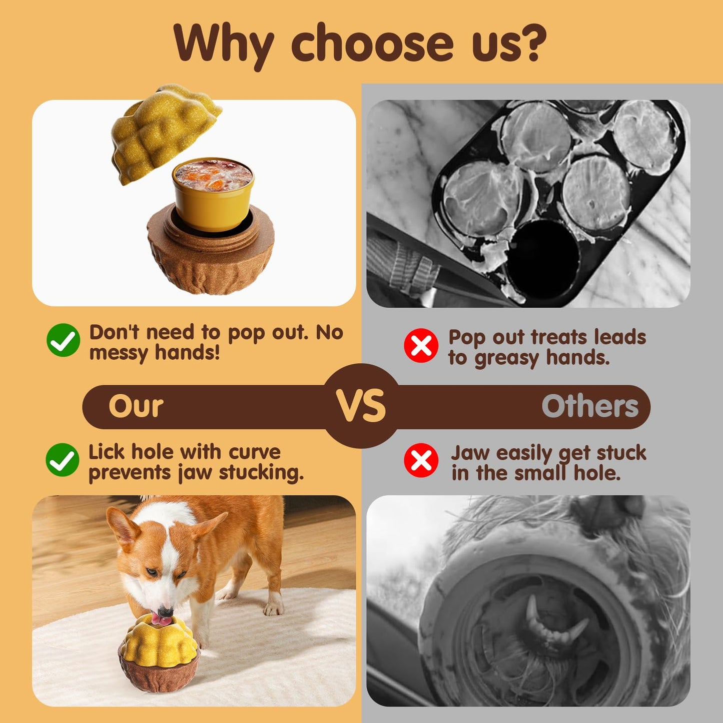 Cysfakun Freezable Dog Chew Toy, Long-Lasting Rubber Treat Dispenser for Aggressive Chewers, Interactive Dental Toy with Frozen Treat Holder, Easy to Clean,Anxiety Relief