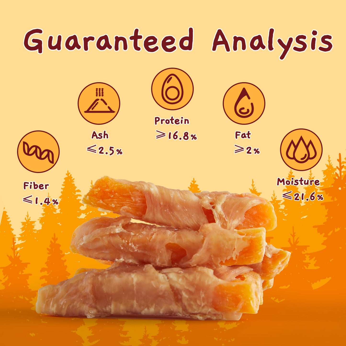 Jungle Calling Dog Treats, Skinless Chicken Wrapped Sweet Potato, Gluten and Grain Free, Chewy Dog Bites for Balanced Nutrition, 6 oz