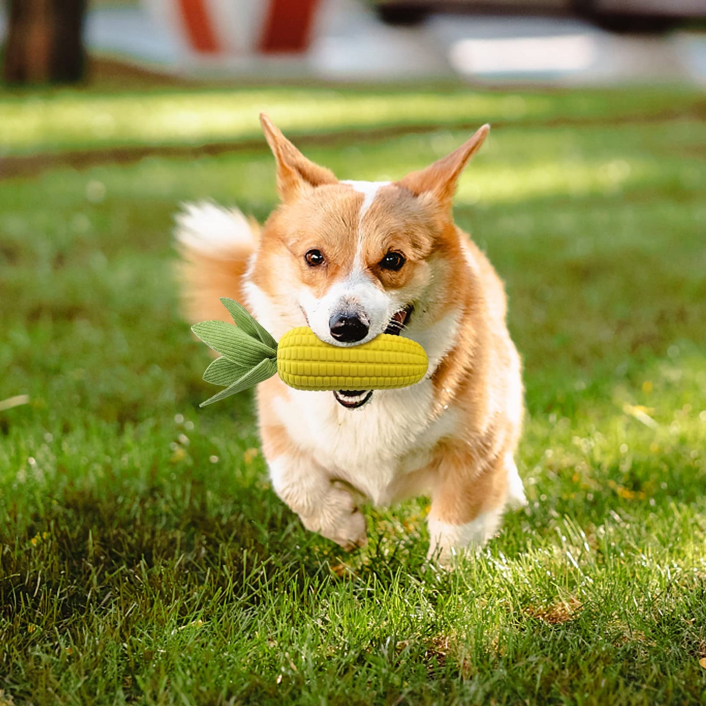 Vekung Dog Toys for Aggressive Chewers, Indestructible Tough Squeaky Corn Chew Toy for Large Medium Small Breed, Interactive Dog Toys to Keep Them Busy