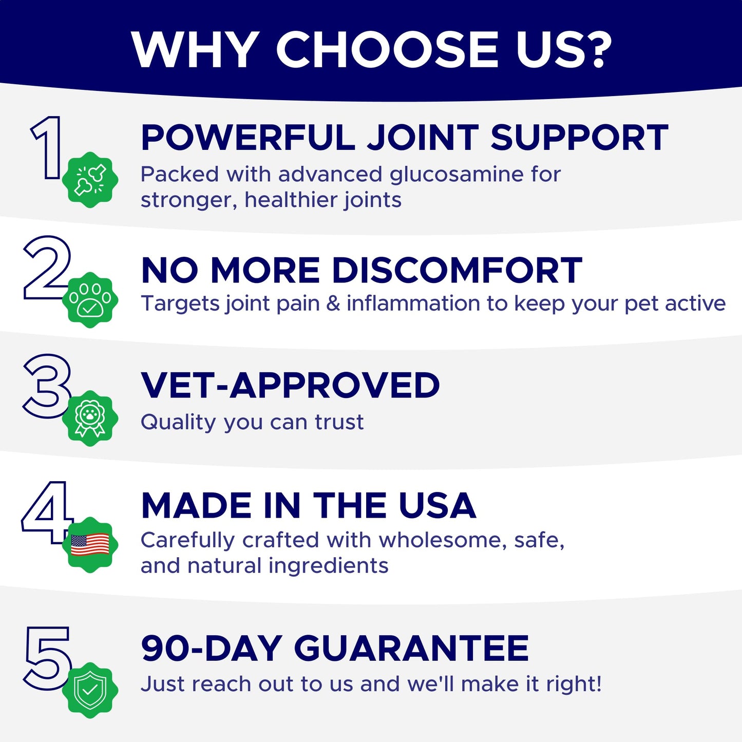 Glucosamine for Dogs Hip & Joint Supplement - Chondroitin, Omega-3, MSM - Joint Health & Pain Relief - Senior & Large Dogs - Made in USA - 120 Mobility Chews