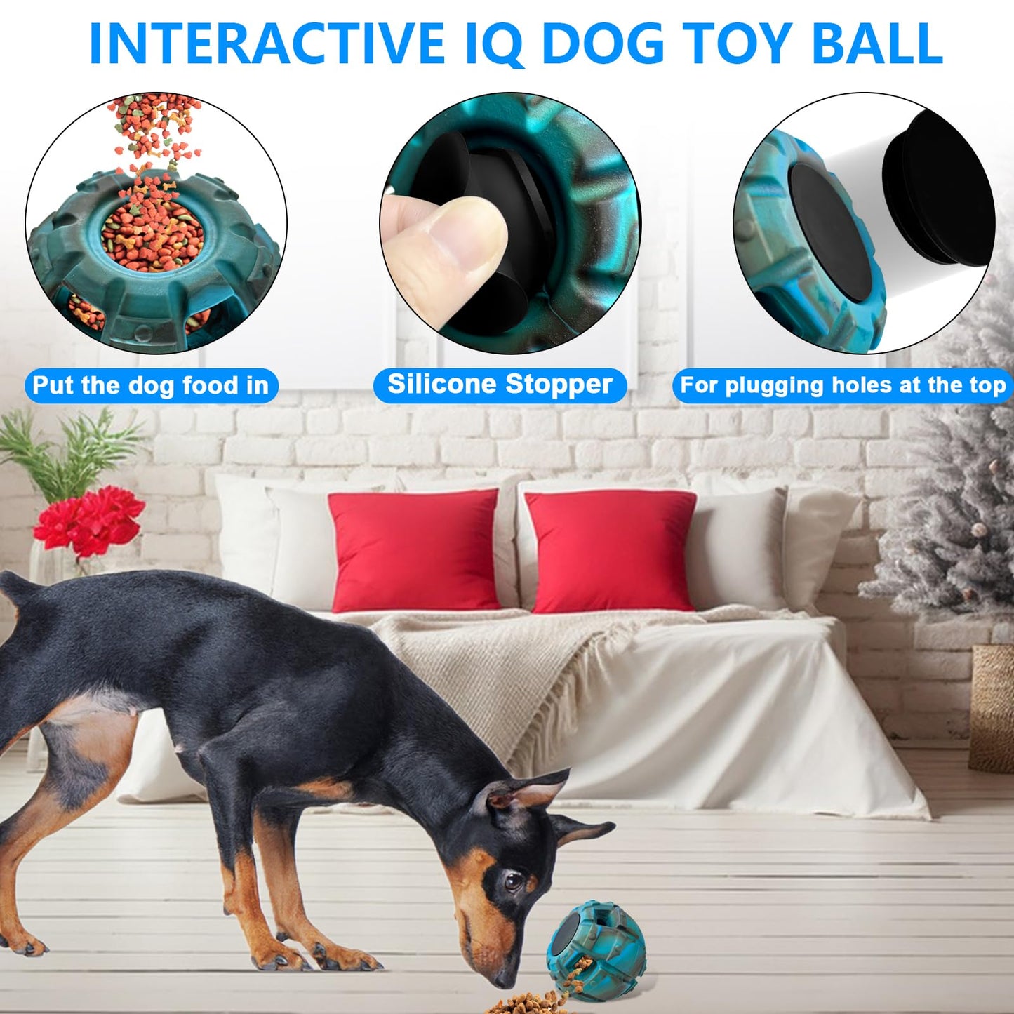 Yipetor Frozen Treat Dispensing Dog Toy - Large Chew Toy, Freezable Fillable Rubber, Reduces Anxiety, Easy to Clean, Interactive Puzzle (Medium)