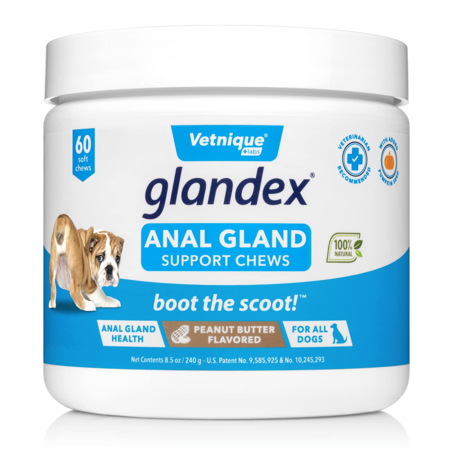 Vetnique Labs Dermabliss Allergy Chews 30 Ct and Glandex Anal Gland Support Chews 60 Ct Bundle Dog Vitamins & Supplements, Anal Gland Dog Treats with Probiotics, Dog Allergies Skin Treatment Soft Chew