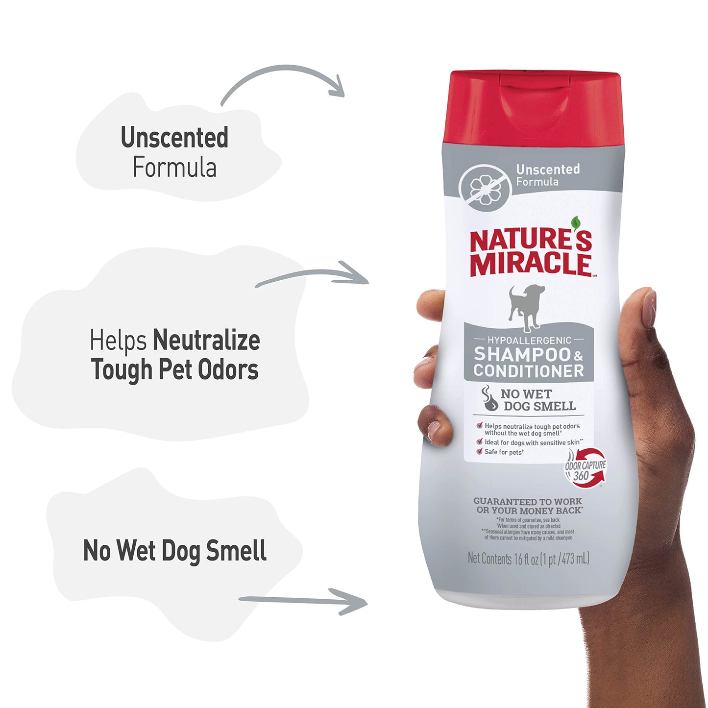 Nature’s Miracle Hypoallergenic Shampoo & Conditioner for Dogs, 16 Oz, Unscented