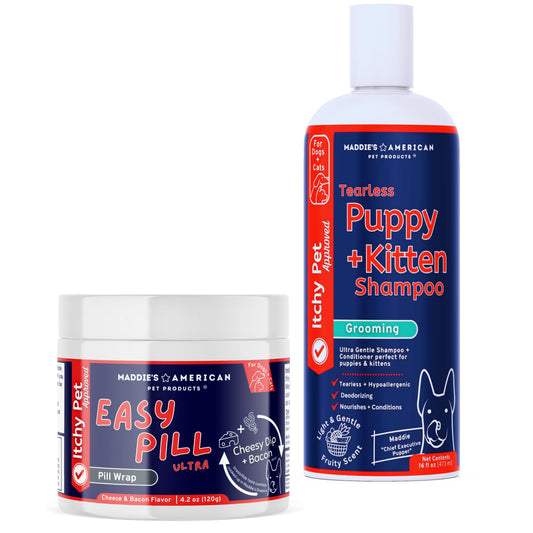 Easy Pill Ultra Pill Wrap Treat and Hypoallergenic Shampoo Itchy Pet Approved Bundle