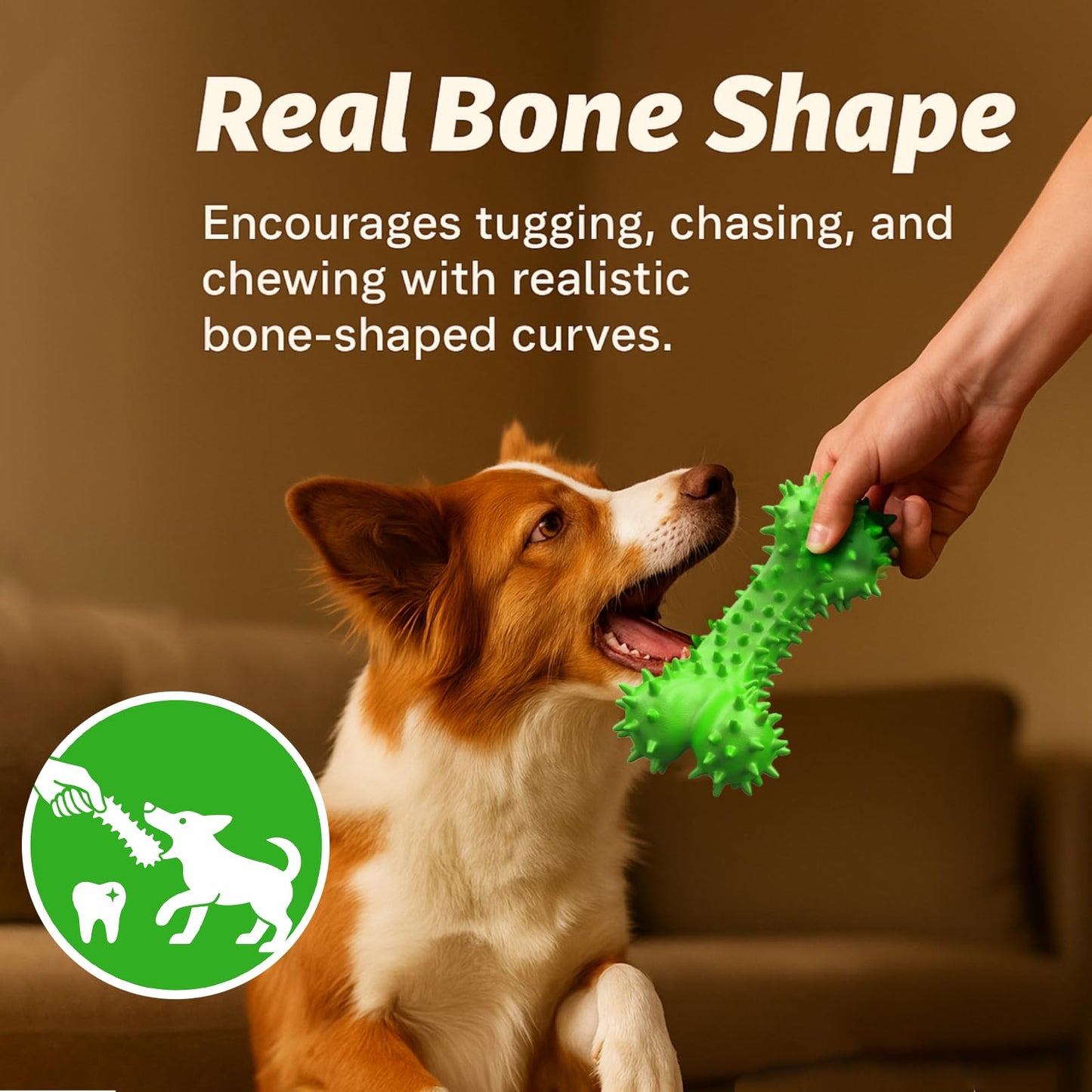 QWKNY Durable Dog Chew Toy for Aggressive Chewers – Rubber Puppy Teething Toy with Bacon Flavor, Interactive Dog Toothbrush Stick for Teeth Cleaning & Gum Massage, Ideal for Small Dogs & Puppies