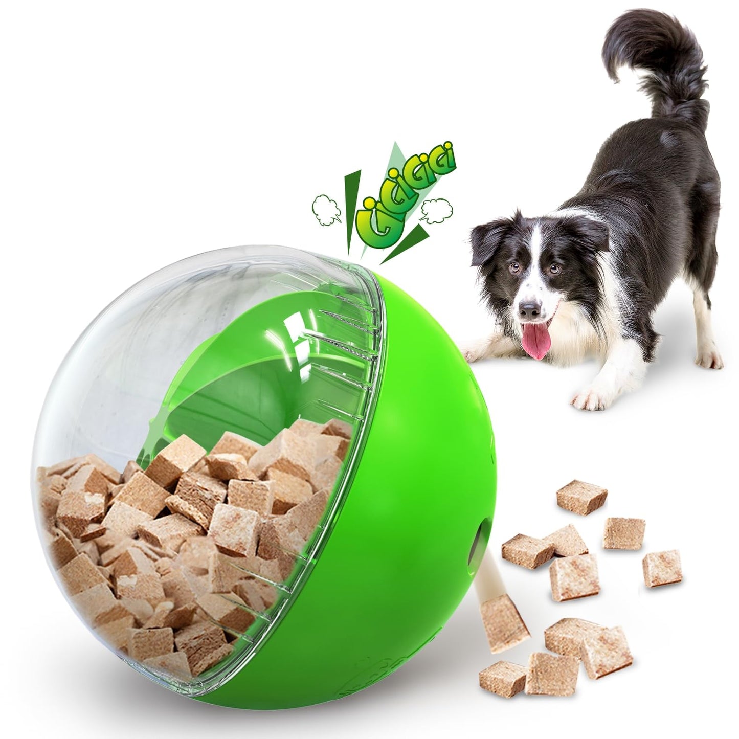 WELIKEIT Interactive Dog Treat Toy, Mental Stimulation and Enrichment, Green