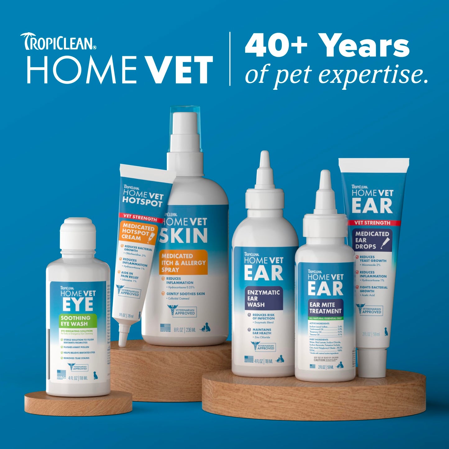 TropiClean HomeVet Allergy & Itch Spray, Dog Allergy Relief & Hot Spot Treatment for Dogs & Cats, Vet Recommended Itching Skin Relief, USA Made, 8 oz