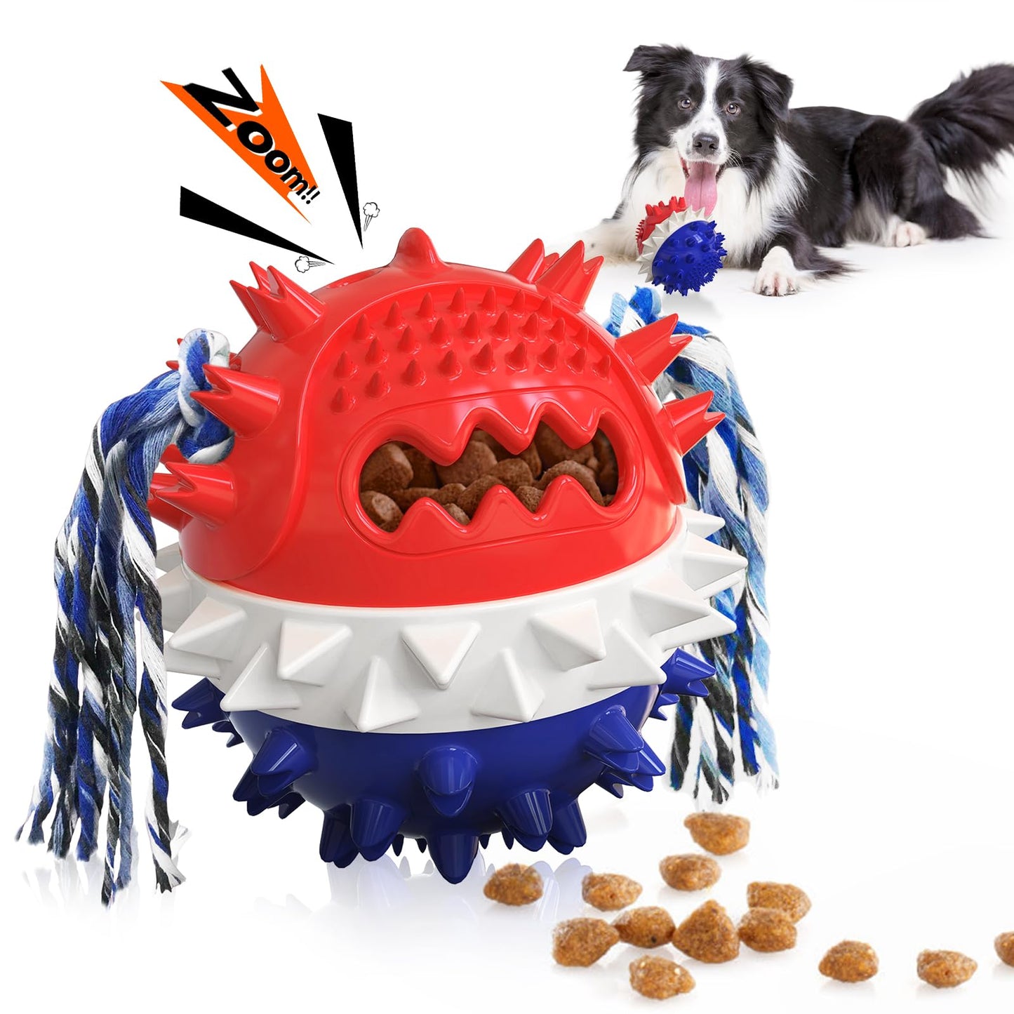 HGB Squeaky Dog Puzzle Toy for Boredom, Interactive Treat Dispensing Dog Toys to Keep Them Busy for IQ Training & Slow Feeder, Pet Enrichment, Teeth Cleaning & Reduce Boredoem
