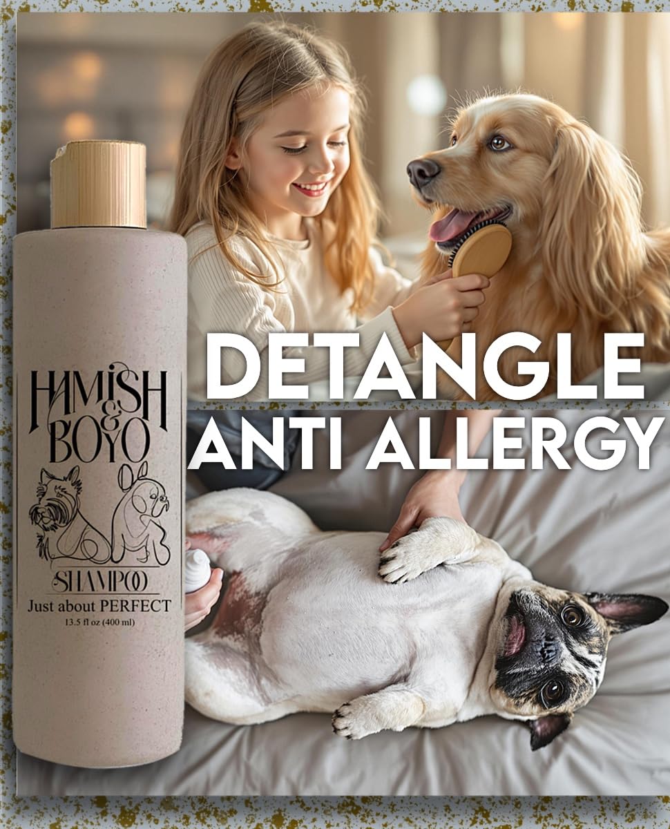Nature - Derived Dog Shampoo: Hypoallergenic for Sensitive Skin, Natural Oatmeal & Aloe Vera, Soothing Lavender Scent, Tear-Free, Anti-Itch Formula for Dry, Itchy Skin, Safe for Puppies & All Breeds