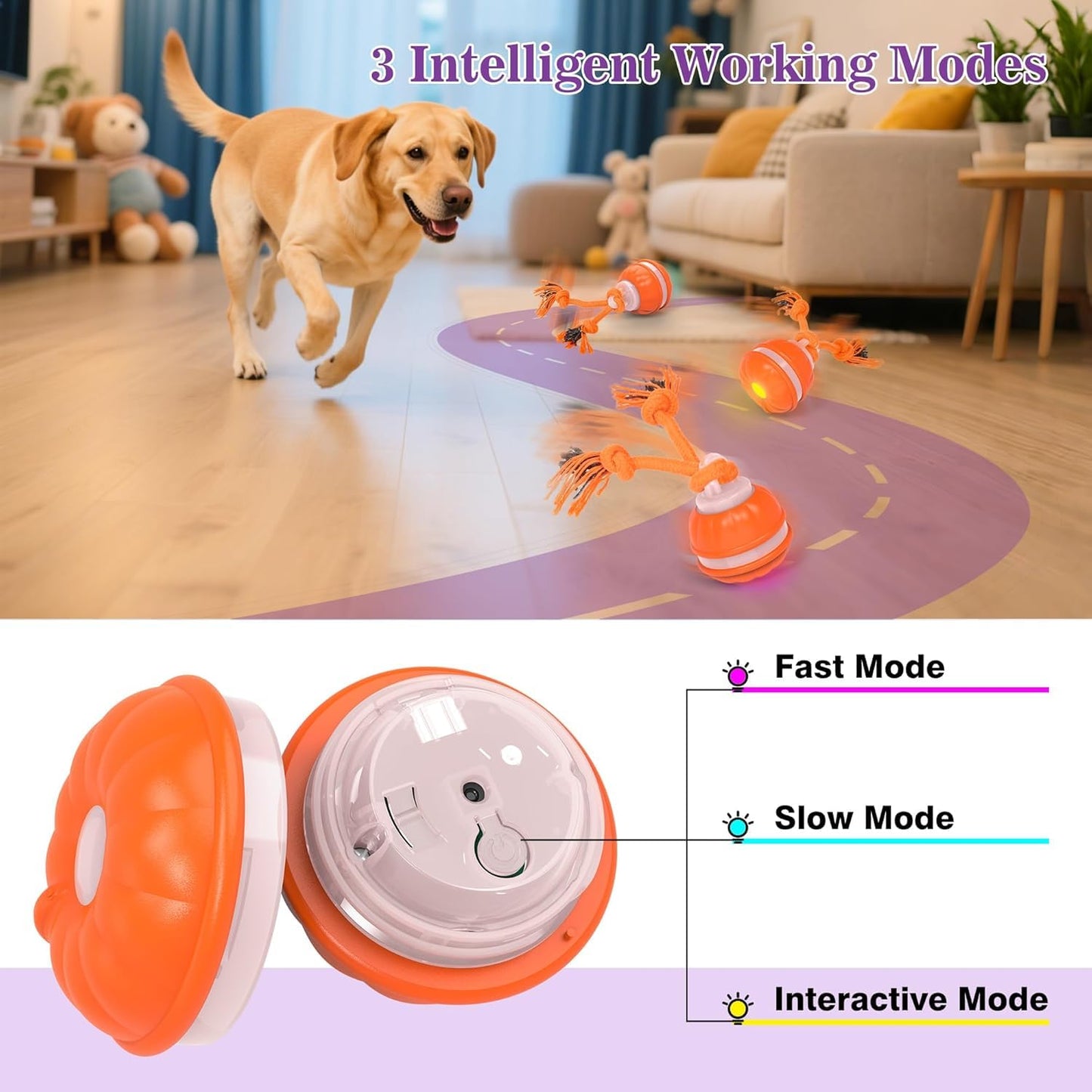 Ruovselz Dog Treat Dispenser Toy - Adjustable Interactive Puzzle Toy for Dogs and Cats | Slow Feeder & Leaking Ball for Puppy Training, Cognitive Enrichment, & Play-Based Feeding