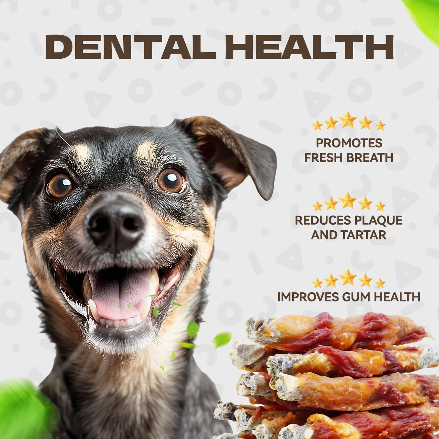 KUADELRO Chicken Duck Wrapped Cod Skin Sticks Dog Treats, Rawhide Free Dog Chews Long Lasting HealthTeeth Training Treats for Medium and Large Breed 10.58oz/12-14pcs