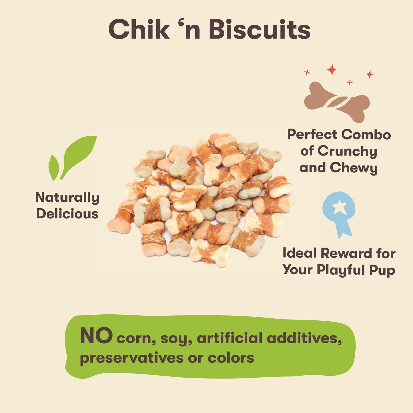 Pet 'n Shape Chik 'n Wrapped Biscuits – Jerky Dog Treats - 1 Pound