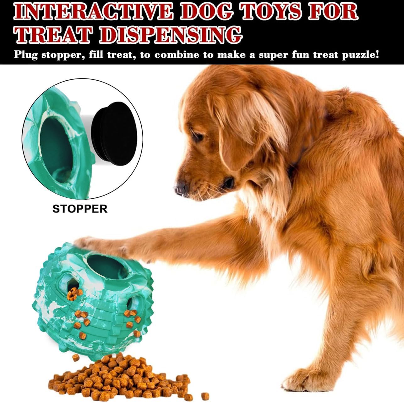 XHX Long-Lasting Interactive Dog Toy to Keep Your Pup Distracted - Safe for Small Dogs 10-25 lbs(Small, Green and White)