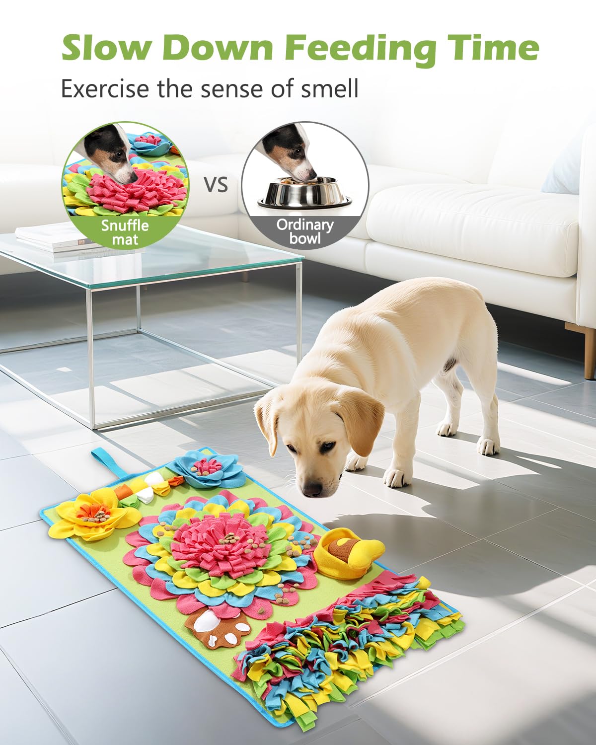 KeeKit Snuffle Mat for Dogs, 30.7x18.9 Inch Large Slow Feeder Mat, Mental Stimulation & Scent Training Toy, Washable Non-Slip Pet Feeding Mat for Boredom Relief, Encourages Foraging Skills