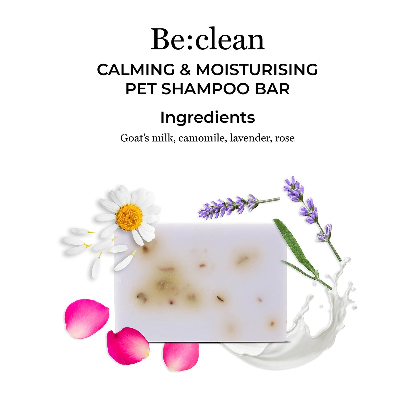 Be:Loved Be:Calm Calming Dog Shampoo Bar – 110g – Natural Formula with Goat Milk, Lavender & Chamomile – Soothes Skin & Conditions Coat – Long-Lasting Bar – Approx. 30 Washes