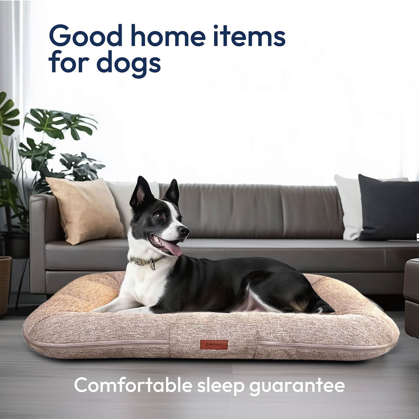 Zimoric Dog Bed for Large Dogs, Dog Crate Beds Comfy Kennel Pad Anti-Slip Pet Sleeping Mat for Large Medium Size Dogs Breeds, 35" x 27", Up to 70 lbs