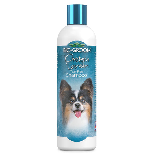 Bio-Groom Protein Lanolin Dog Shampoo – Tear-Free Pet Shampoo, Dog Bathing Supplies, Puppy Wash, Cat & Dog Grooming Supplies, Cruelty-Free, Made in USA, Tearless Dog Products – 12 fl oz 1-Pack