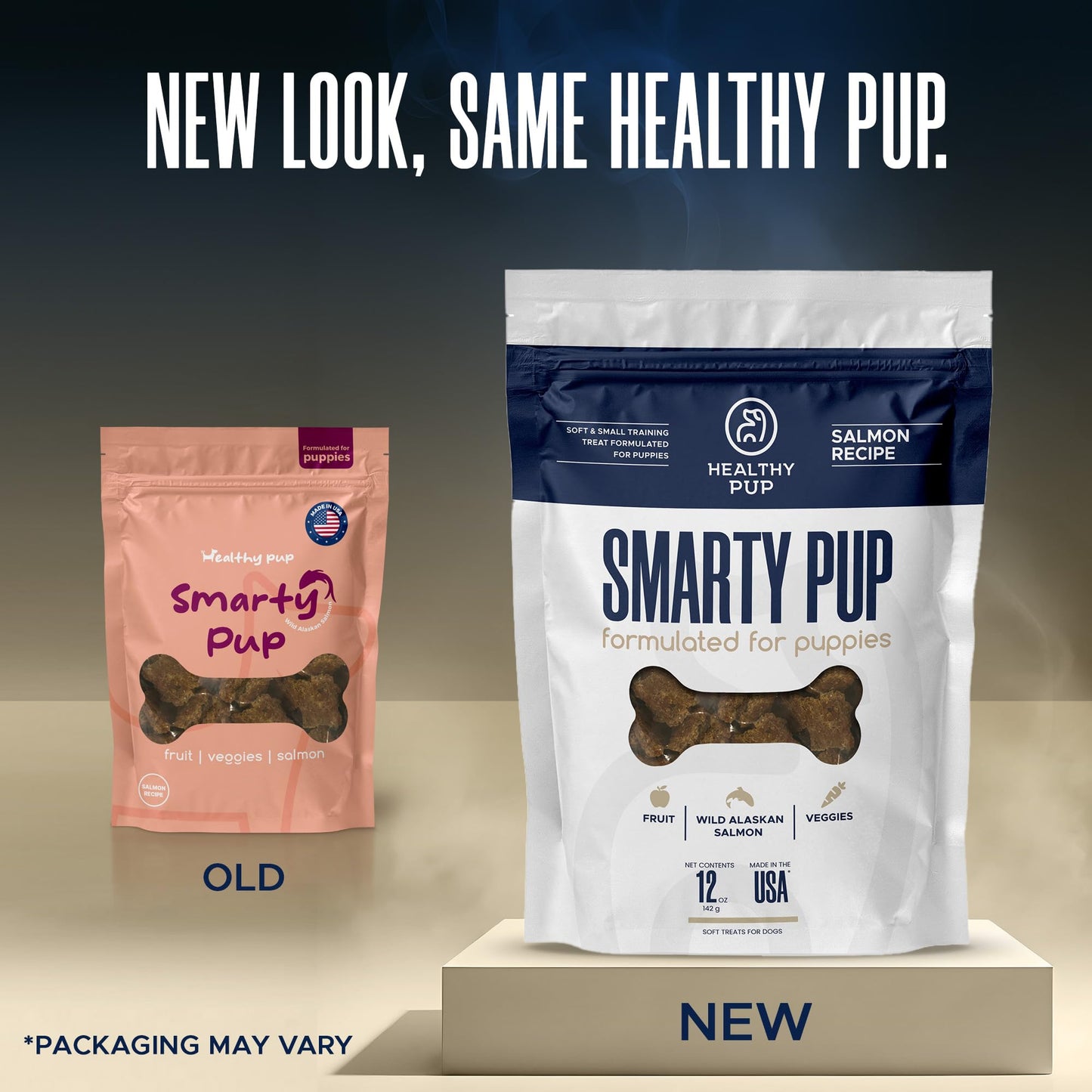 Smarty Pup Salmon Jerky - 12 oz of Fruit, Veggies, and Fish Dog Treats – Puppy Jerky Made with Apples, Carrots, Sweet Potato, Wild Alaskan Salmon, Blueberries, Cranberries, and More