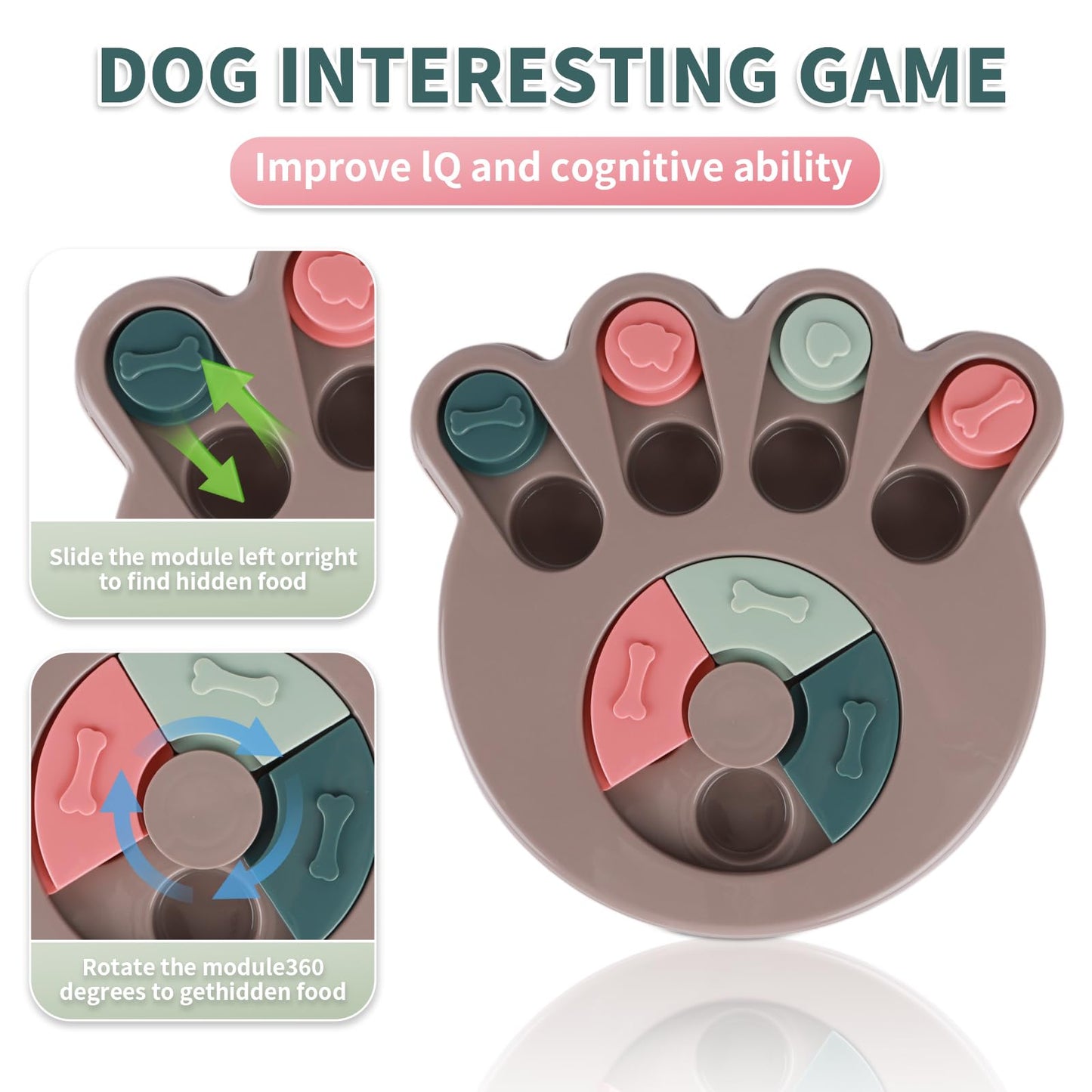 Interactive Dog Puzzle Toy & Slow Feeder Bowl - Puppy Chew Toys for Boredom Relief, Mental Stimulation, Aggressive Chewers,Dog Puzzle Toy
